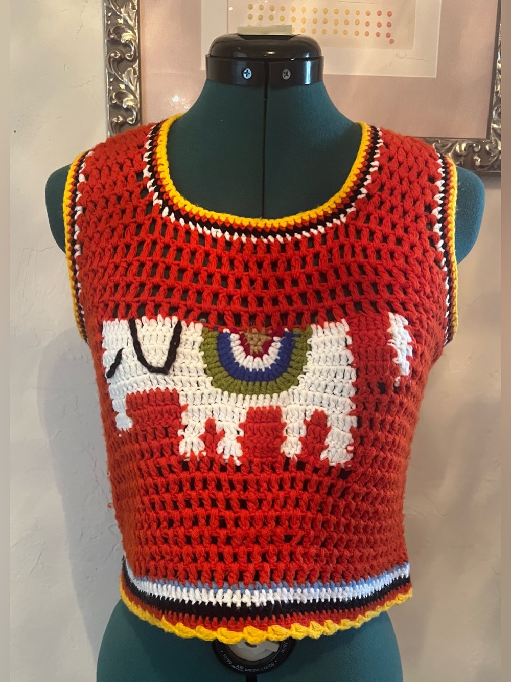 Vintage Bobbie Brooks Crochet Sweater Vest